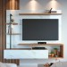Painel para TV Até 58 Polegadas com Led Maragogi 1 Porta Calacatta/Freijó/Branco Neve - Colibri