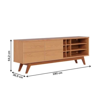 Rack para TV Até 70 Polegadas Noronha 2 Portas 2 Prateleiras Freijó - Colibri