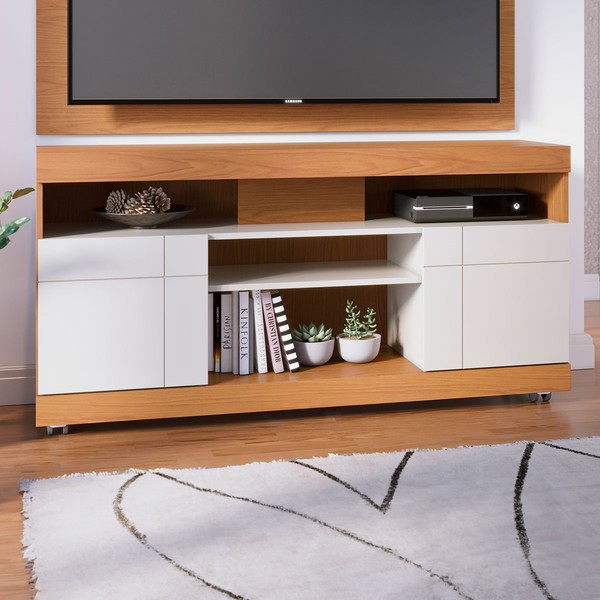 Rack para TV Até 42 Polegadas 2 Portas Yara Freijó/Off White - Colibri
