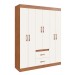 Guarda-Roupa Casal Sidney 6 Portas 2 Gavetas Off White/Nogueira - Doripel