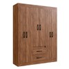 Guarda-Roupa Casal Sidney 6 Portas 2 Gavetas Castanho - Doripel