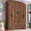 Guarda-Roupa Casal Sidney 6 Portas 2 Gavetas Castanho - Doripel