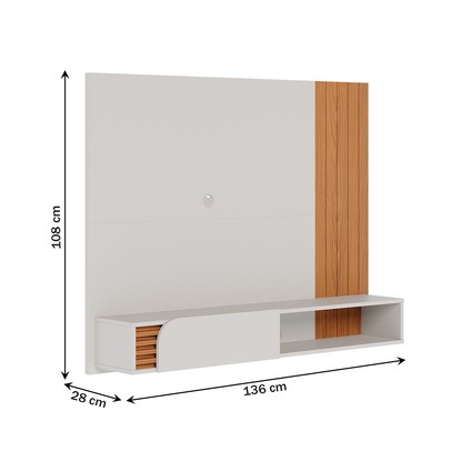 Painel para TV Até 55 Polegadas Jurerê 1 Porta Off White/Freijó - Colibri