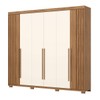 Guarda-Roupa Casal Norton 6 Portas 4 Gavetas Flex Nature/Off White - Henn