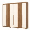 Guarda-Roupa Casal Norton 6 Portas 4 Gavetas Flex Nature/Off White - Henn