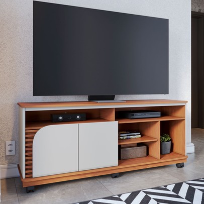 Rack para TV Até 65 Polegadas Jurerê 2 Portas Freijó/Off White - Colibri
