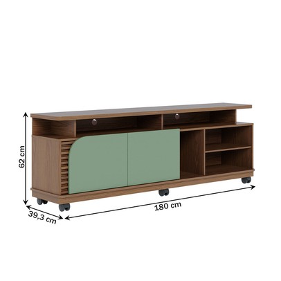 Rack para TV Até 75 Polegadas Jurerê 2 Portas Amêndoa/Hortelã 1800 - Colibri