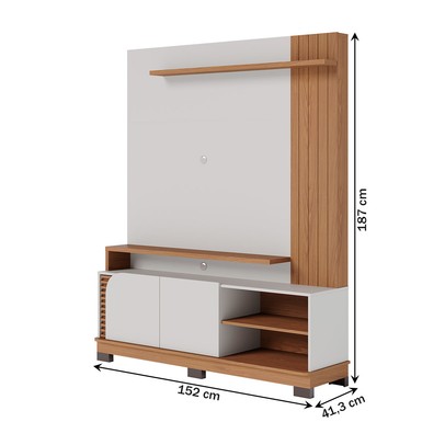 Estante para TV Até 65 Polegadas Jurerê 2 Portas Off White/Freijó 1500 - Colibri