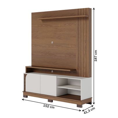 Estante para TV Até 65 Polegadas Jurerê 2 Portas Amêndoa/Off White 1500 - Colibri