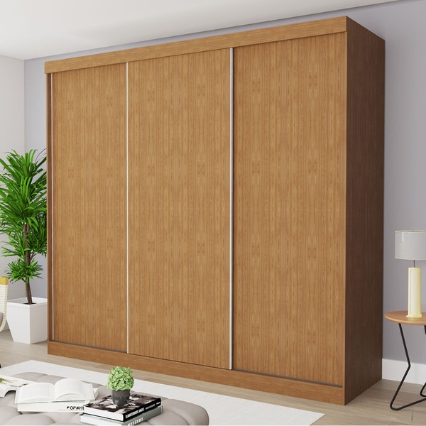 Guarda-Roupa Casal Itália 3 Portas 4 Gavetas Carvalho - Minastex