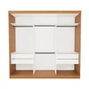 Guarda-Roupa Casal Isabela 3 Portas de Correr Espelhado 4 Gavetas Carvalho - Minastex