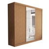Guarda-Roupa Casal Barcelona 3 Portas de Correr 4 Gavetas Carvalho - Minastex