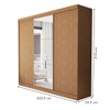 Guarda-Roupa Casal Barcelona 3 Portas de Correr 4 Gavetas Carvalho - Minastex