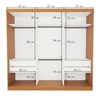 Guarda-Roupa Casal Barcelona 3 Portas de Correr 4 Gavetas Carvalho - Minastex