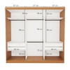 Guarda-Roupa Casal Rennes 3 Portas de Correr Espelhado 4 Gavetas Carvalho - Minastex