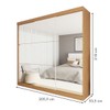 Guarda-Roupa Casal Rennes 3 Portas de Correr Espelhado 4 Gavetas Carvalho - Minastex