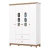 Guarda-Roupa Infantil Aconchego 4 Portas 2 Gavetas Branco/Jequitibá - Henn