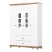 Guarda-Roupa Infantil Aconchego 4 Portas 2 Gavetas Branco/Jequitibá - Henn