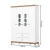 Guarda-Roupa Infantil Aconchego 4 Portas 2 Gavetas Branco/Jequitibá - Henn