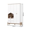 Guarda-Roupa Infantil Ternura 4 Portas 2 Gavetas Branco/Jequitibá - Henn
