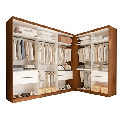 Closet Casal França 6 Gavetas Freijó/Branco - Minastex