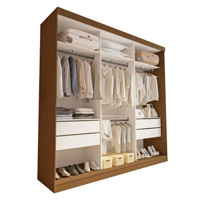 Closet Casal Paris 4 Gavetas Freijó/Branco - Minastex