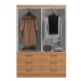 Guarda-Roupa Solteiro Treviso 4 Portas 6 Gavetas Cinamomo - Evidência Móveis