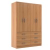 Guarda-Roupa Solteiro Treviso 4 Portas 6 Gavetas Cinamomo - Evidência Móveis