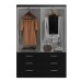 Guarda-Roupa Solteiro Treviso 4 Portas 6 Gavetas Black - Evidência Móveis