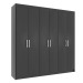 Guarda-Roupa Casal Montreal 6 Portas 2 Gavetas Black - Evidência Móveis