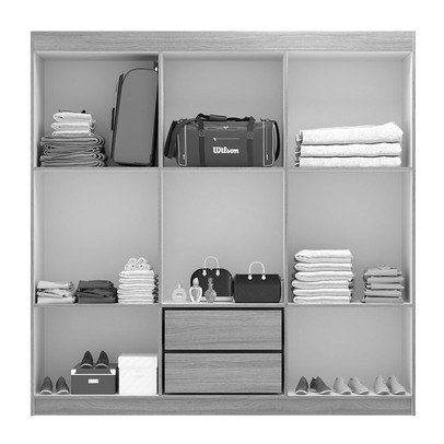 Guarda-Roupa Casal Montreal 6 Portas 2 Gavetas Black - Evidência Móveis