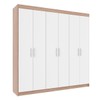 Guarda-Roupa Casal Montreal 6 Portas 2 Gavetas Demolição/Branco - Evidência Móveis