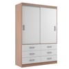 Guarda-Roupa Solteiro Veneza 2 Portas 6 Gavetas Demolição/Branco - Evidência Móveis