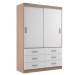 Guarda-Roupa Solteiro Veneza 2 Portas 6 Gavetas Demolição/Branco - Evidência Móveis