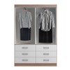 Guarda-Roupa Solteiro Veneza 2 Portas 6 Gavetas Demolição/Branco - Evidência Móveis