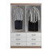 Guarda-Roupa Solteiro Veneza 2 Portas 6 Gavetas Demolição/Branco - Evidência Móveis