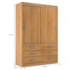 Guarda-Roupa Solteiro Veneza 2 Portas 6 Gavetas Cinamomo - Evidência Móveis