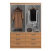 Guarda-Roupa Solteiro Veneza 2 Portas 6 Gavetas Cinamomo - Evidência Móveis