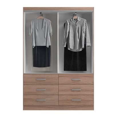 Guarda-Roupa Solteiro Veneza 2 Portas 6 Gavetas Demolição - Evidência Móveis