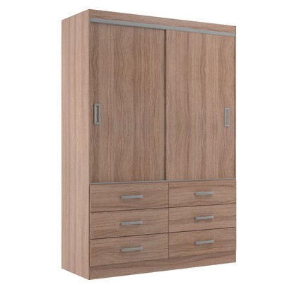 Guarda-Roupa Solteiro Veneza 2 Portas 6 Gavetas Demolição - Evidência Móveis