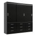 Guarda-Roupa Casal Isabela 3 Portas 9 Gavetas Black - Evidência Móveis