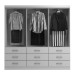 Guarda-Roupa Casal Isabela 3 Portas 9 Gavetas Black - Evidência Móveis