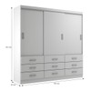 Guarda-Roupa Casal Isabela 3 Portas 9 Gavetas Branco - Evidência Móveis