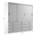 Guarda-Roupa Casal Isabela 3 Portas 9 Gavetas Branco - Evidência Móveis