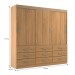 Guarda-Roupa Casal Isabela 3 Portas 9 Gavetas Cinamomo - Evidência Móveis