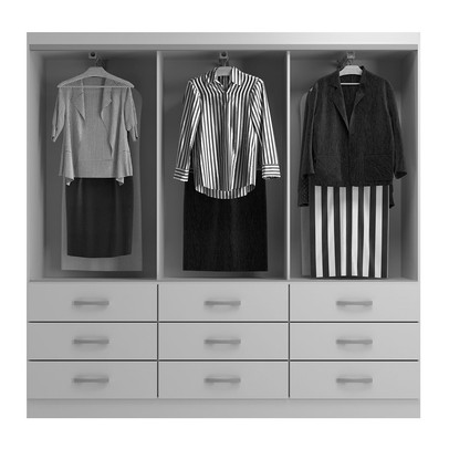 Guarda-Roupa Casal Isabela 3 Portas 9 Gavetas Cinamomo - Evidência Móveis