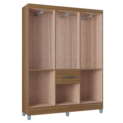 Guarda-Roupa Casal Turim 7 Portas 1 Gaveta Castanho - Poquema