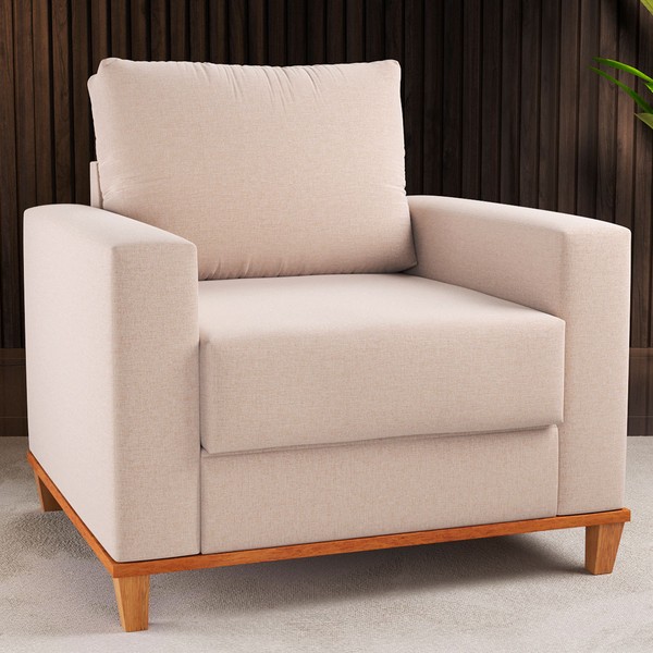 Poltrona Itália Linho Bronze - Vian