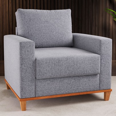 Poltrona Itália Linho Inox - Vian