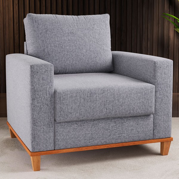 Poltrona Itália Linho Inox - Vian